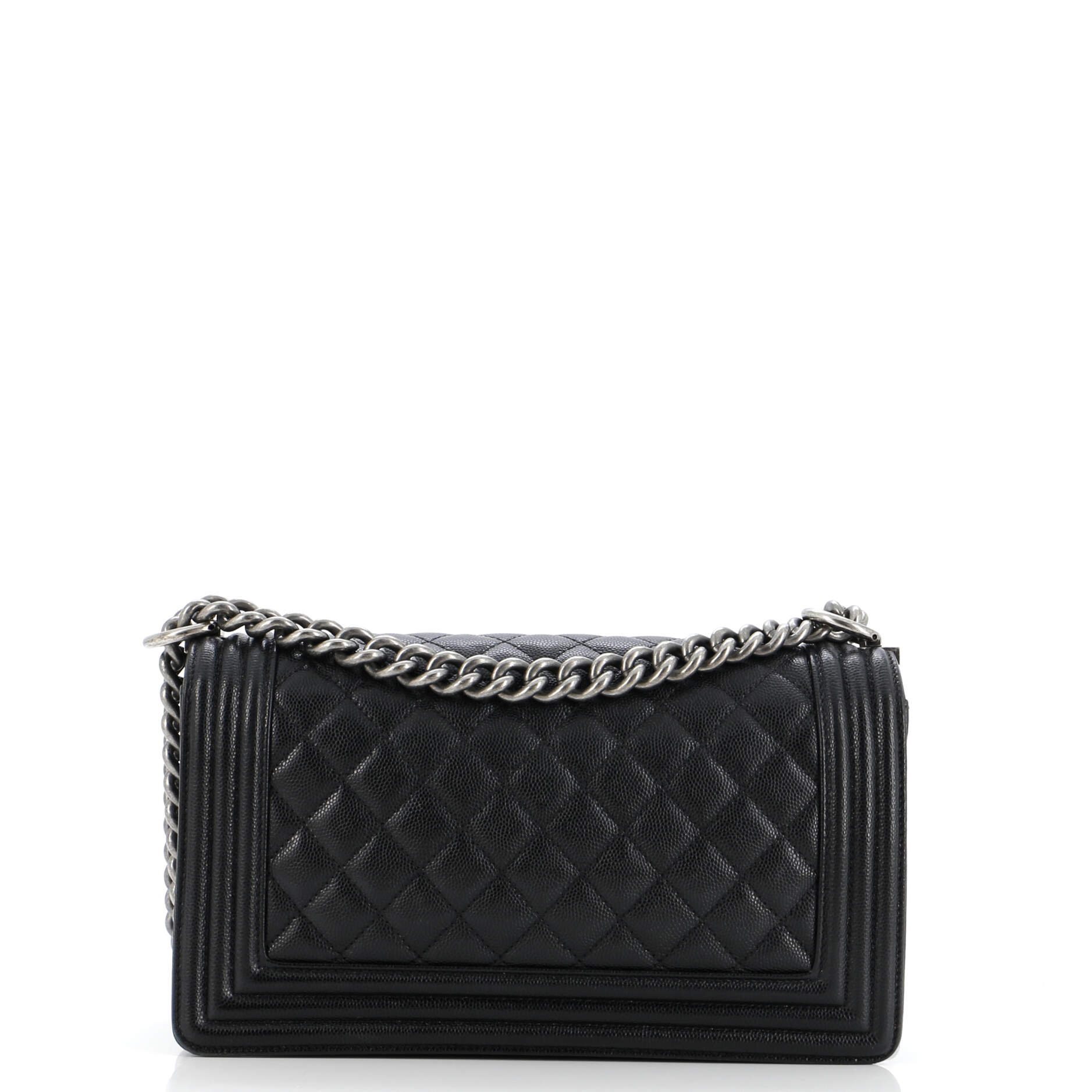 Chanel Boy Flap Bag Quilted Caviar Old Medium
