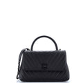 Chanel So Black Coco Top Handle Bag Chevron Caviar Small