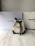 Navy Cabas Linen Crossbody Bag In White, For Women,  Bags 9.8in/25cm