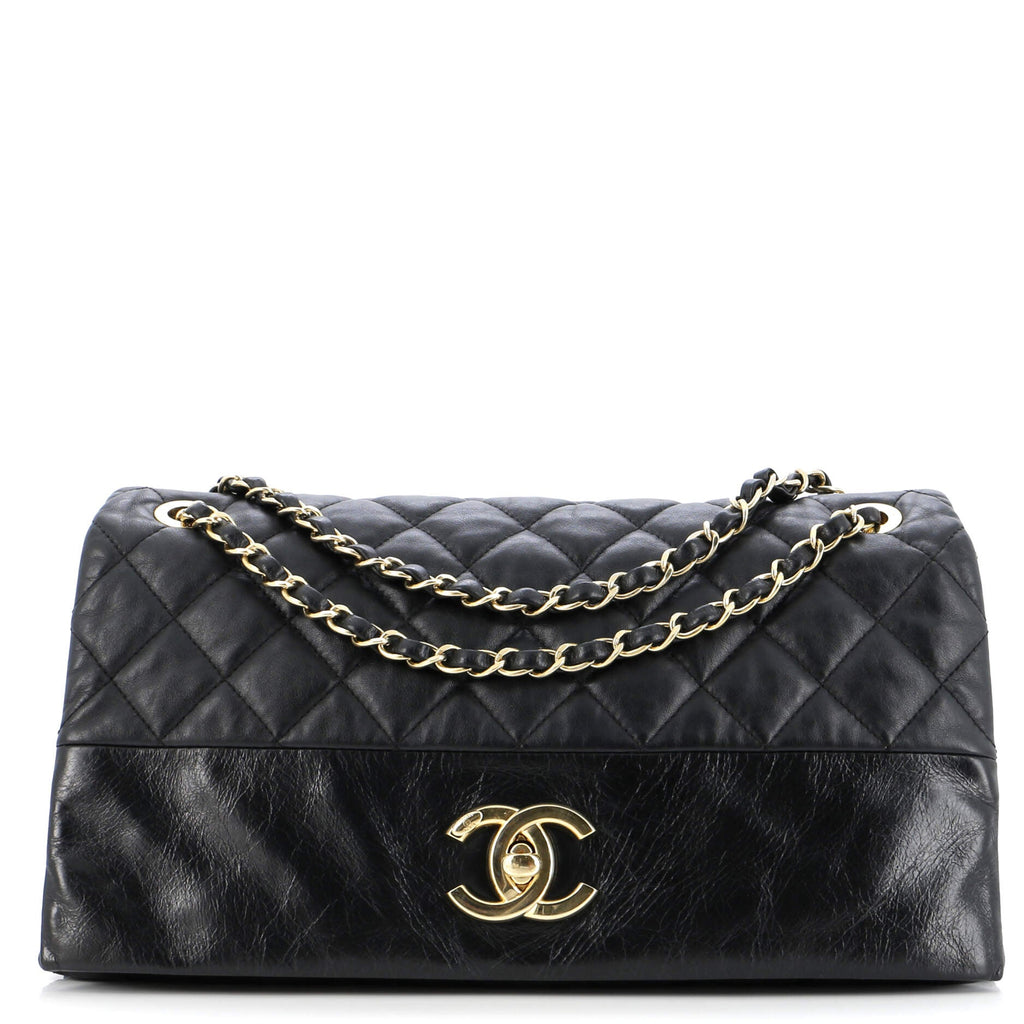 Chanel Soft Elegance Flap Bag Quilted Distressed Calfskin Jumbo