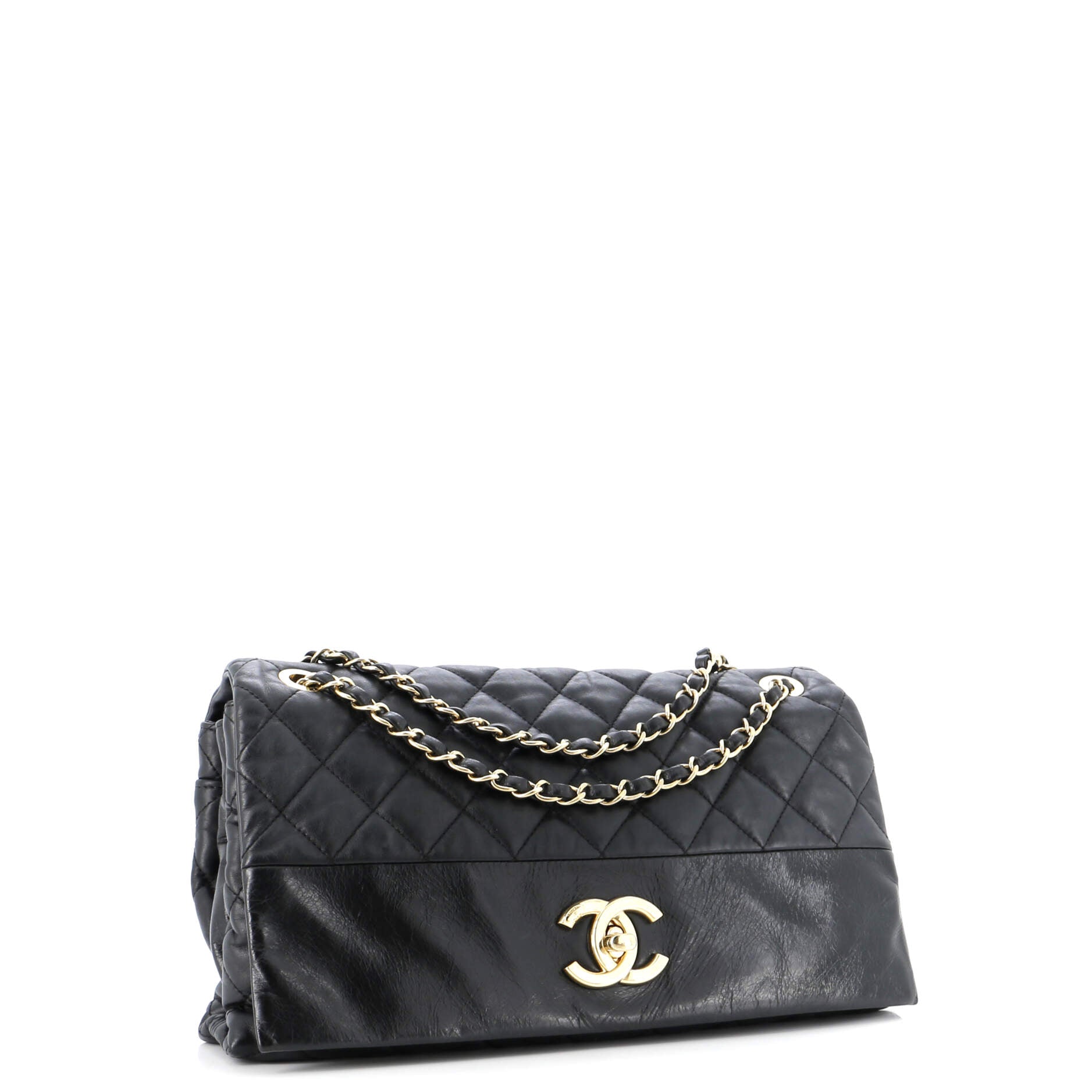 Chanel Soft Elegance Flap Bag Quilted Distressed Calfskin Jumbo