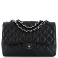 Chanel Classic Single Flap Bag Quilted Caviar Jumbo