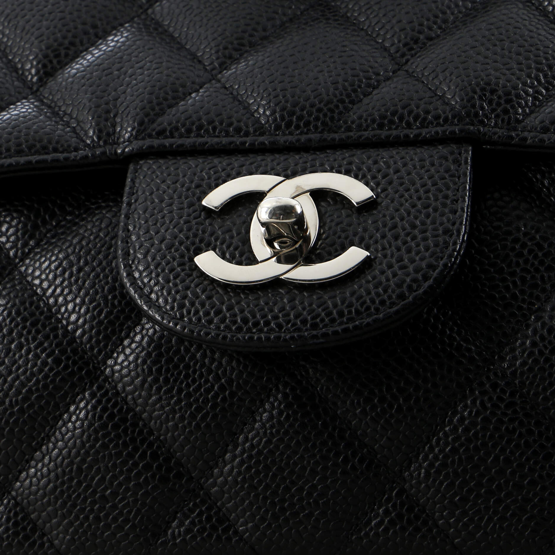 Chanel Classic Single Flap Bag Quilted Caviar Jumbo