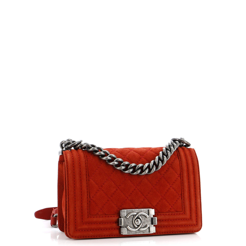 Chanel Boy Flap Bag Quilted Matte Caviar Small