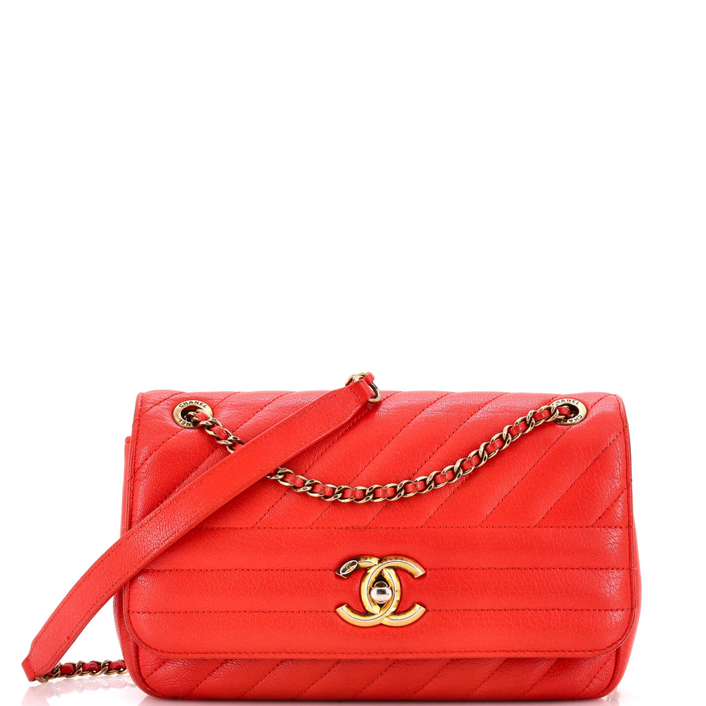 Chanel CC Flap Bag Diagonal Quilted Goatskin Small