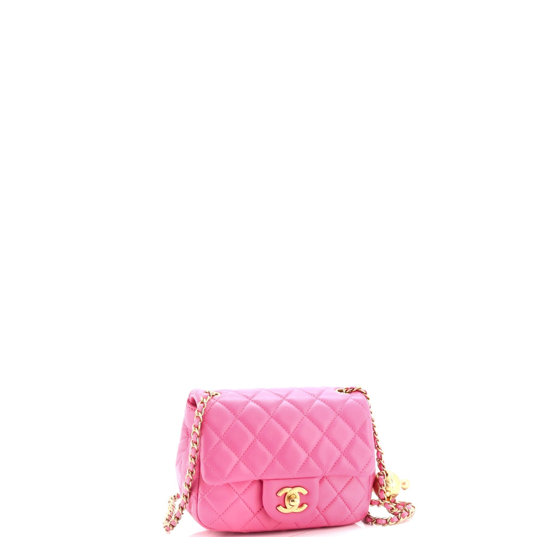 Chanel Pearl Crush Square Flap Bag Quilted Lambskin Mini