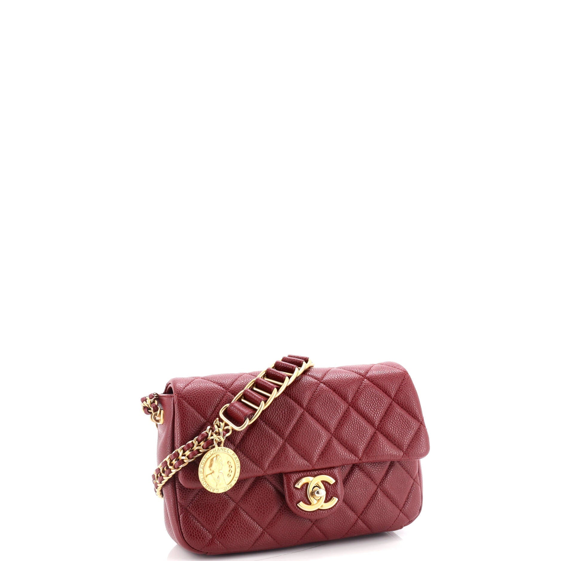 Chanel Chain Soul Flap Bag Quilted Caviar Small