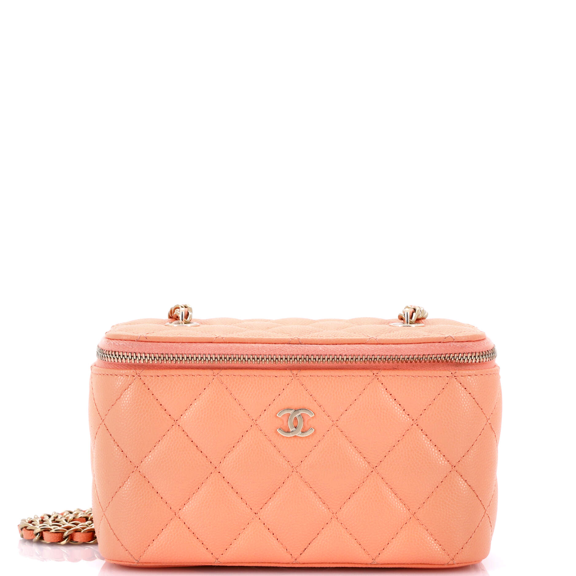 Chanel Classic Vanity Case with Chain Quilted Caviar Small