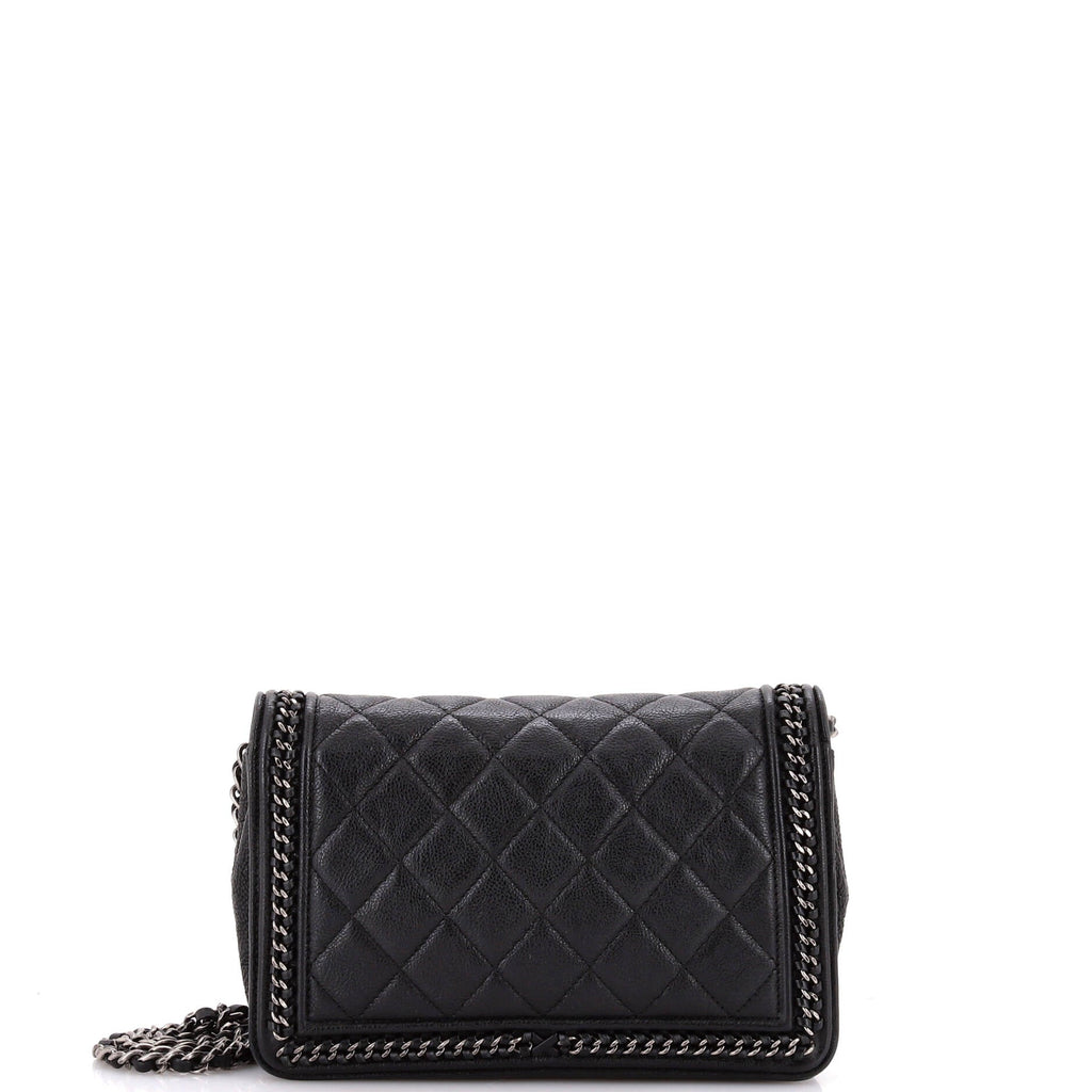 Chanel Chain Around Boy Wallet on Chain Quilted Aged Calfskin with Chain Detail