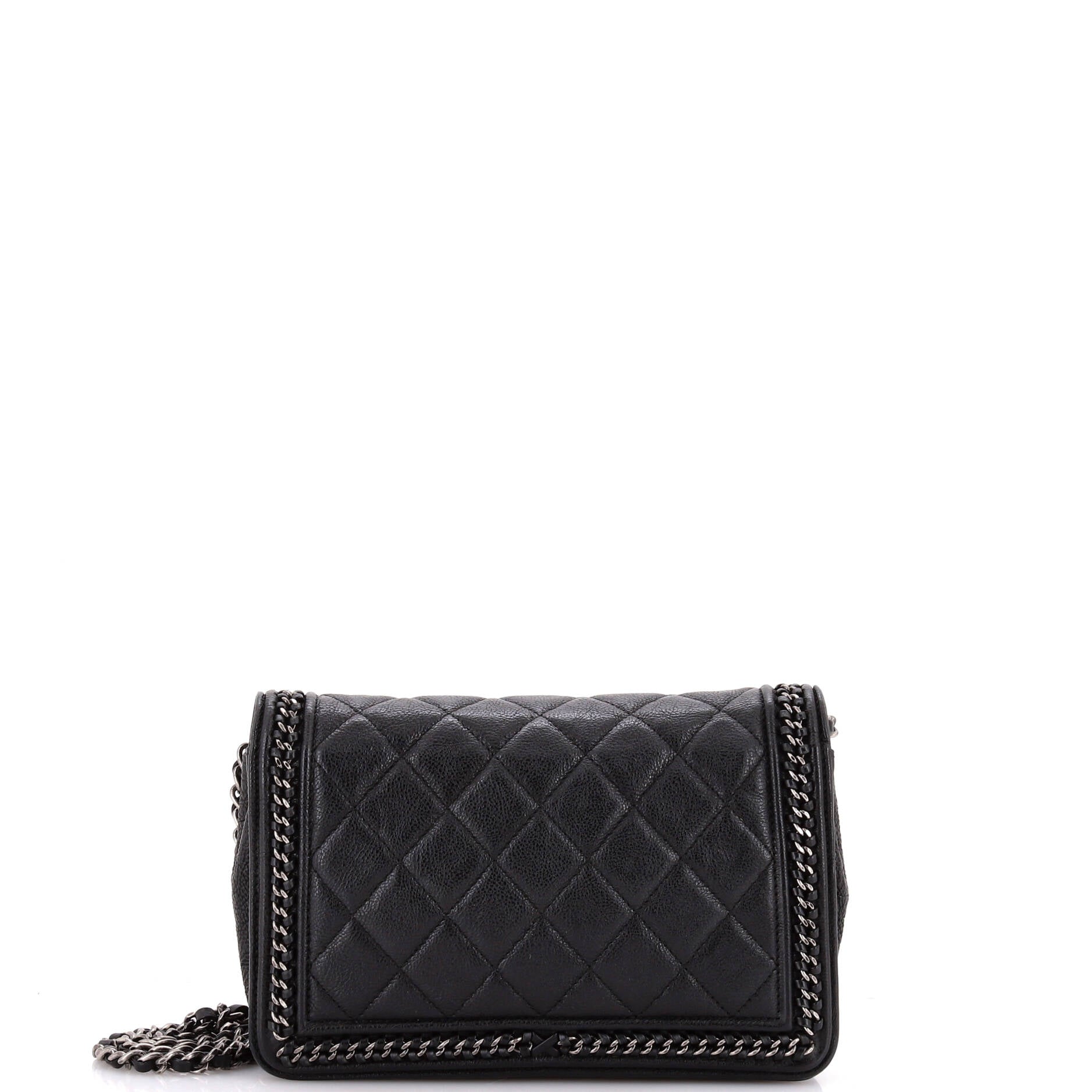 Chanel Chain Around Boy Wallet on Chain Quilted Aged Calfskin with Chain Detail