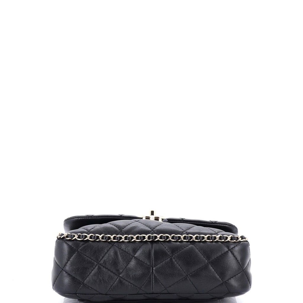 Chanel Chain Frame Enamel CC Flap Bag Quilted Lambskin Medium