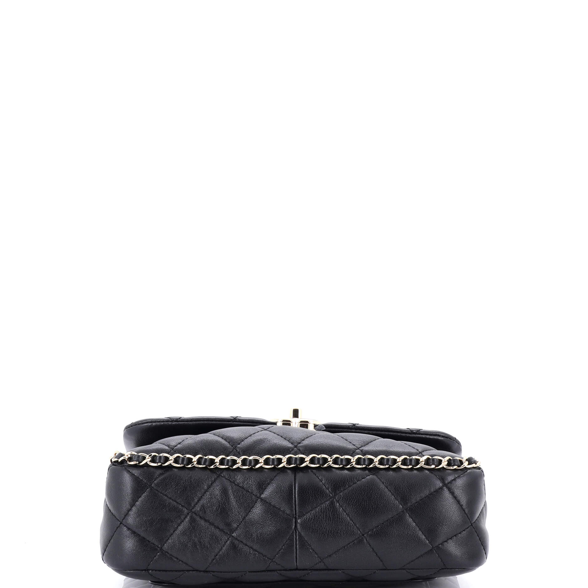 Chanel Chain Frame Enamel CC Flap Bag Quilted Lambskin Medium