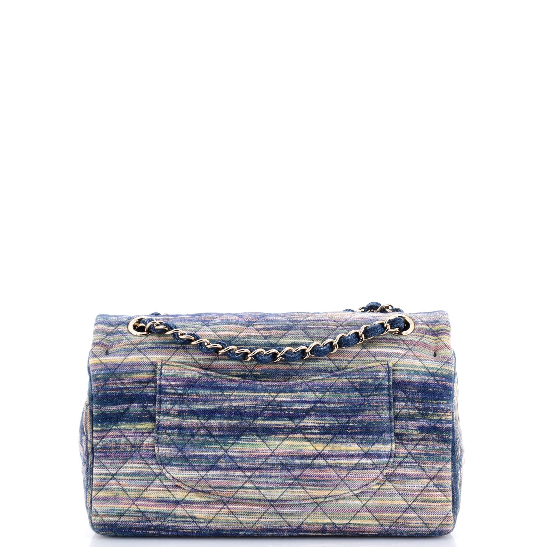 Chanel Classic Double Flap Bag Quilted Multicolor Denim Medium