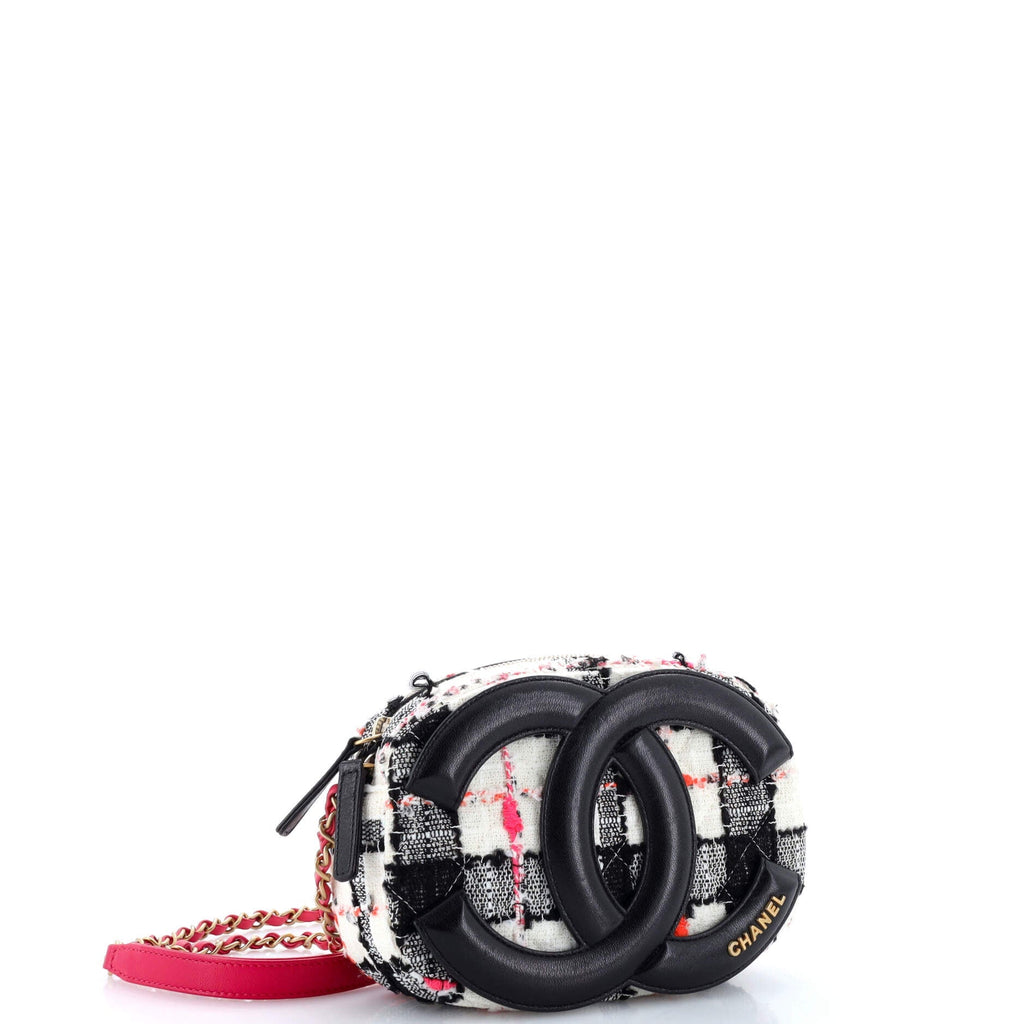 Chanel Coco Midnight Camera Case Quilted Tweed and Lambskin Small