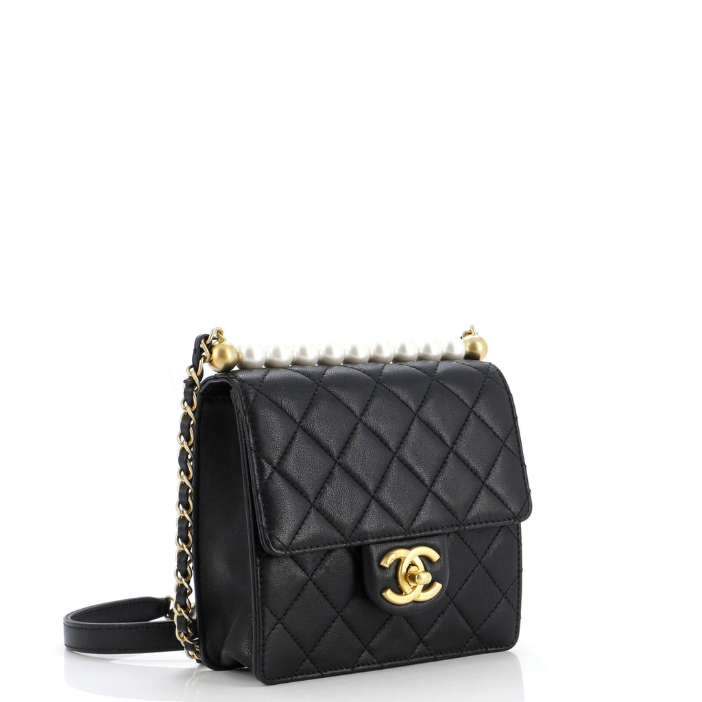 Chanel Chic Pearls Flap Bag Quilted Lambskin Mini