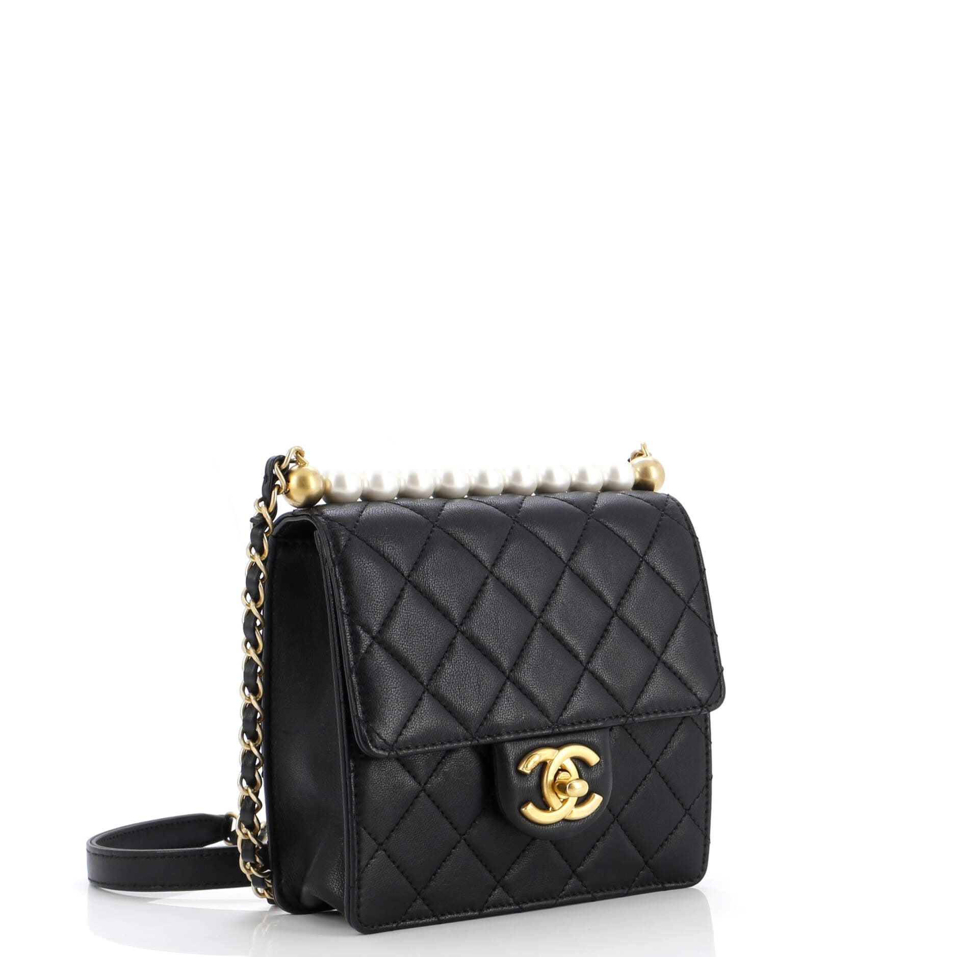 Chanel Chic Pearls Flap Bag Quilted Lambskin Mini