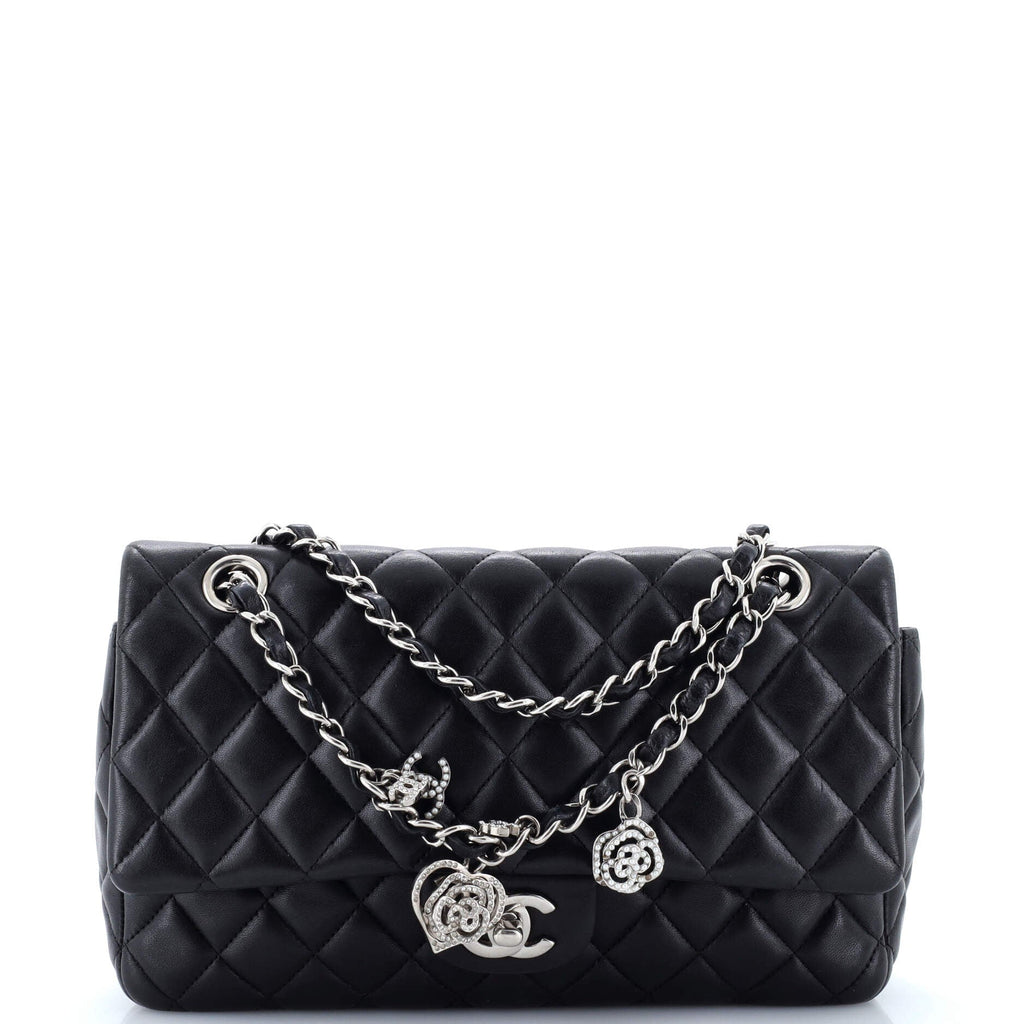 Chanel Valentine Crystal Hearts Flap Bag Quilted Lambskin Medium