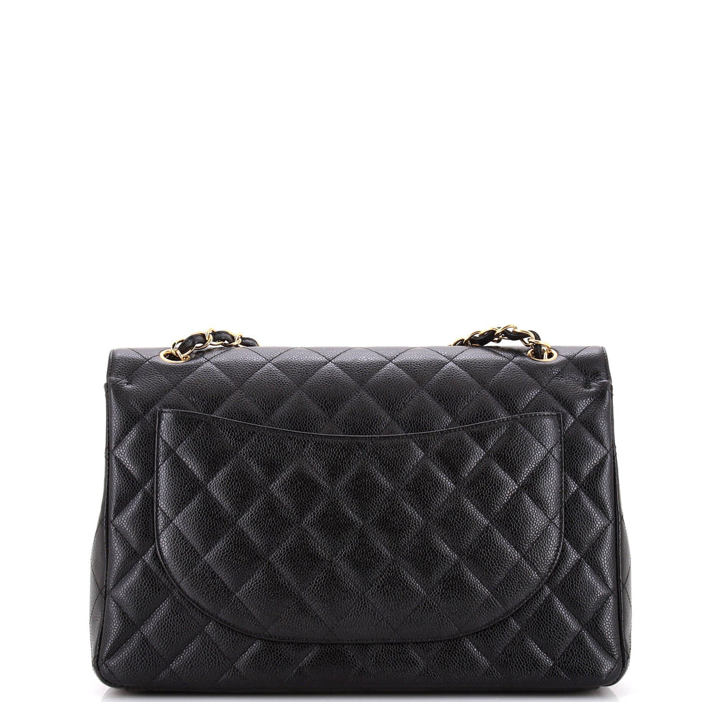 Chanel Classic Double Flap Bag Quilted Caviar Jumbo
