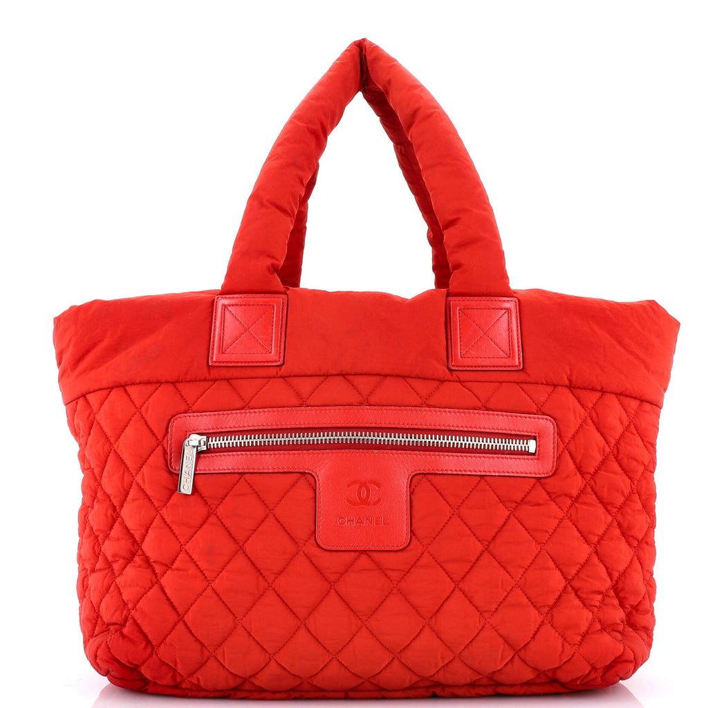 Chanel Coco Cocoon Zipped Tote Quilted Nylon Large