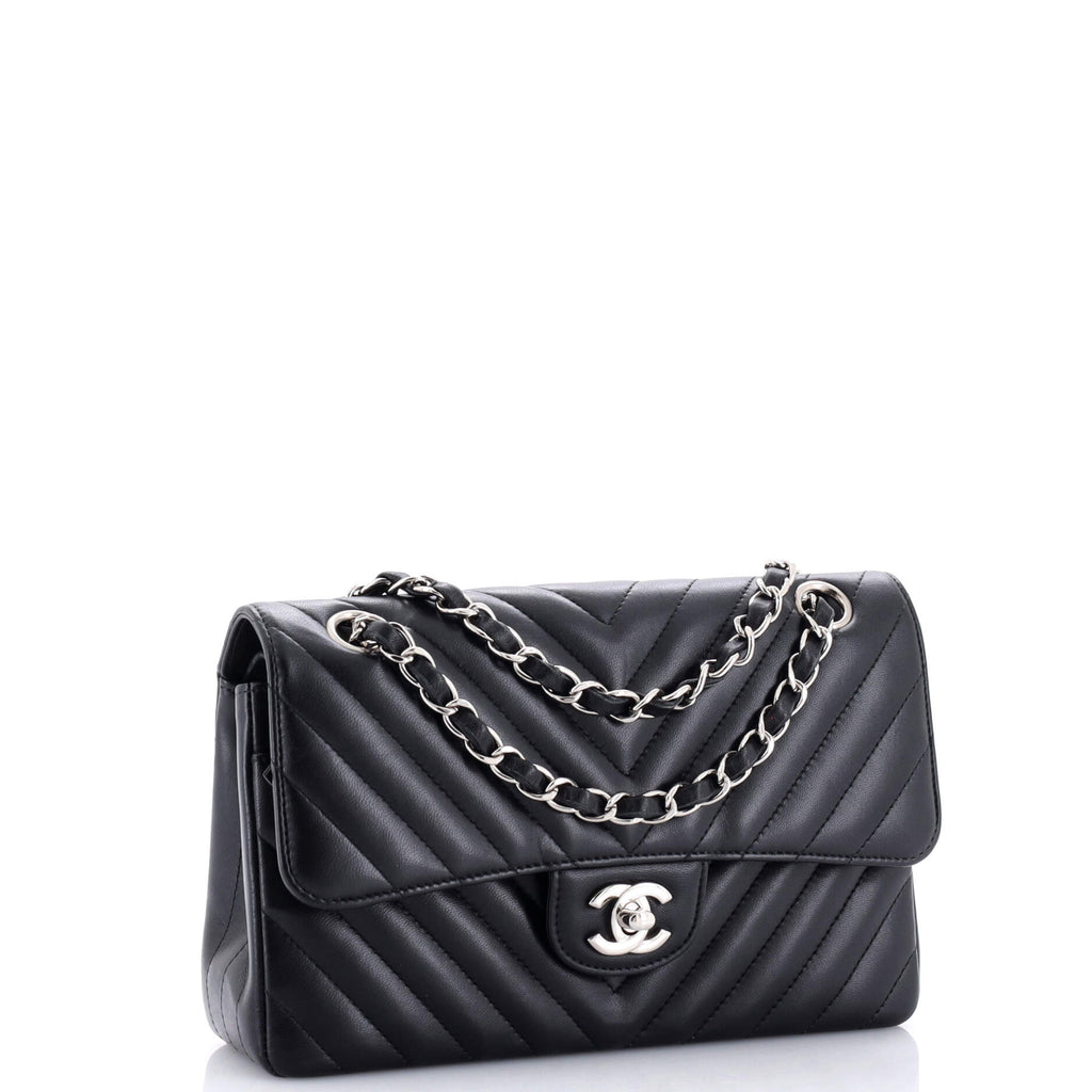 Chanel Classic Double Flap Bag Chevron Lambskin Small