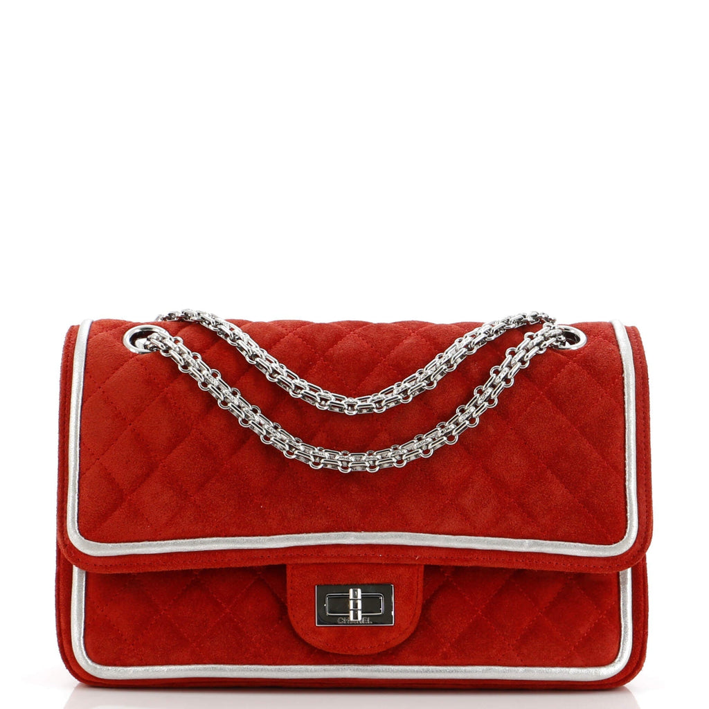 Chanel Reissue 2.55 Flap Bag Quilted Suede with Metallic Calfskin 225