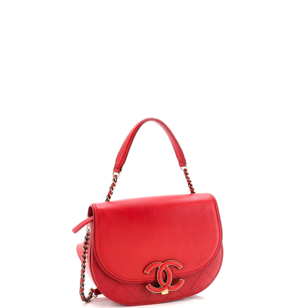 Chanel Coco Curve Flap Messenger Calfskin and Quilted Goatskin Small