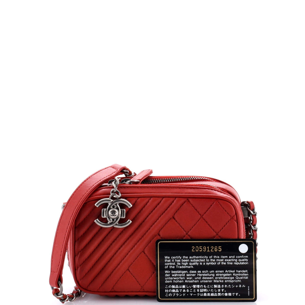 Chanel Coco Boy Camera Bag Quilted Leather Mini