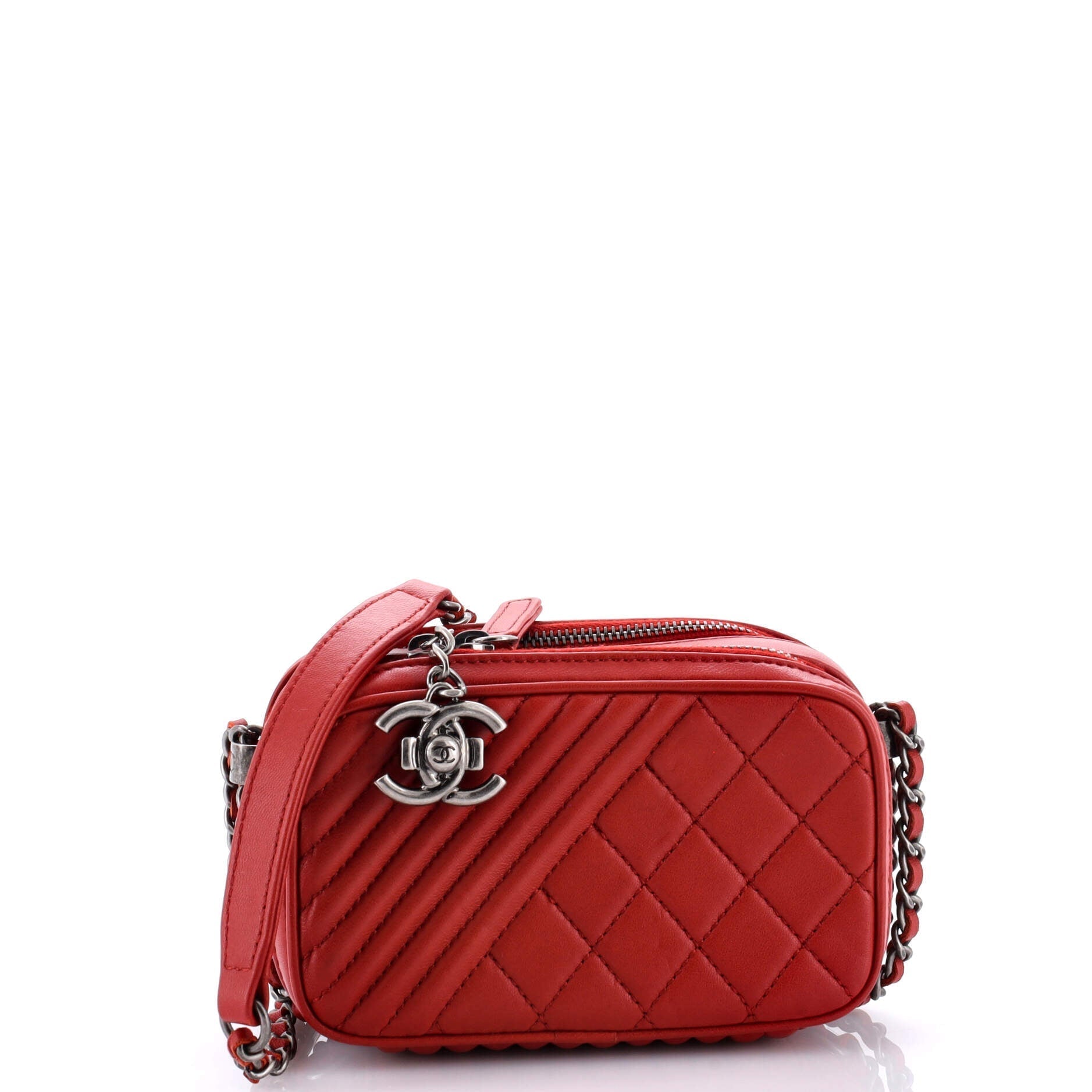 Chanel Coco Boy Camera Bag Quilted Leather Mini