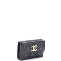 Chanel Textured CC Flap Wallet Quilted Caviar Small