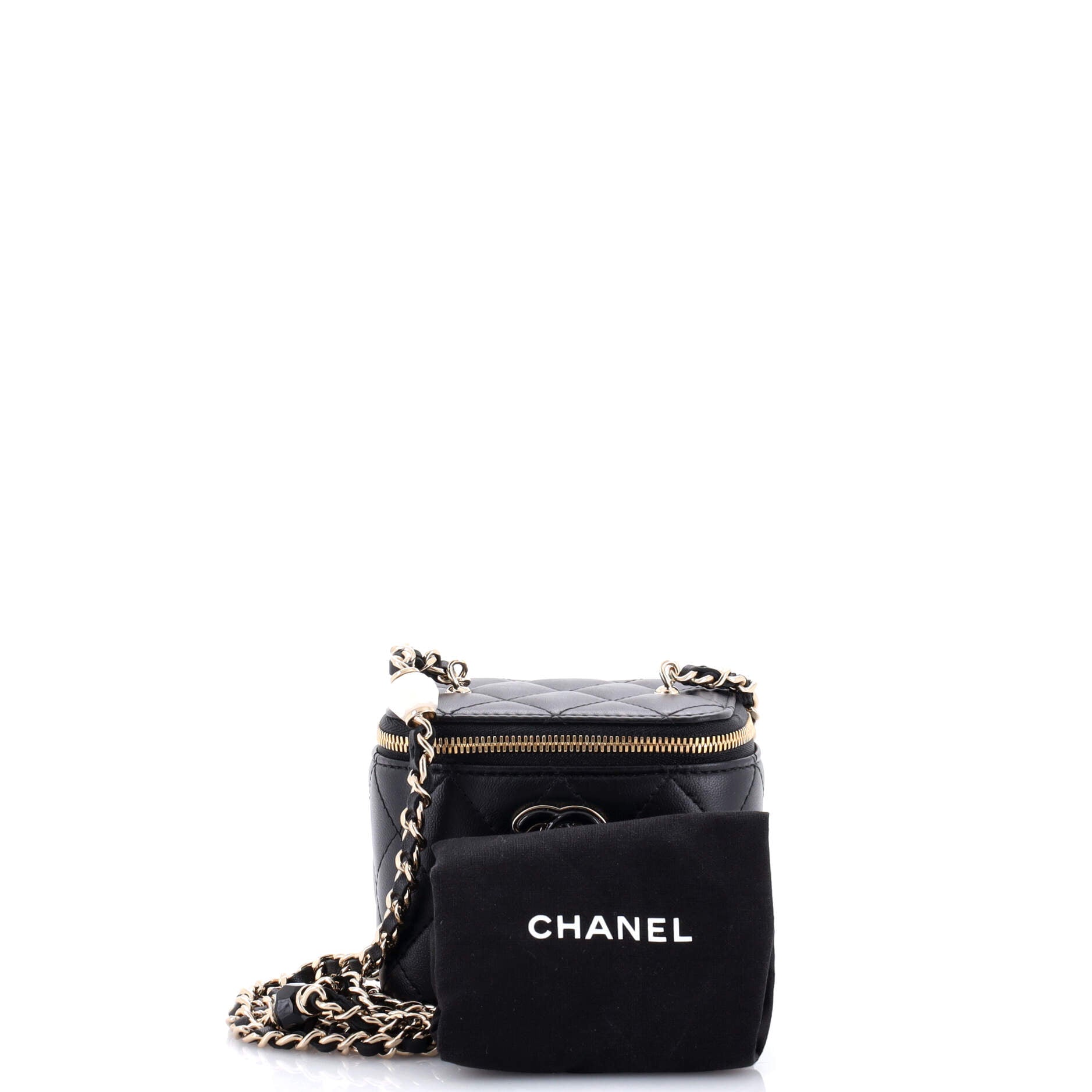 Chanel CC Beaded Charms Vanity on Chain Quilted Lambskin Mini