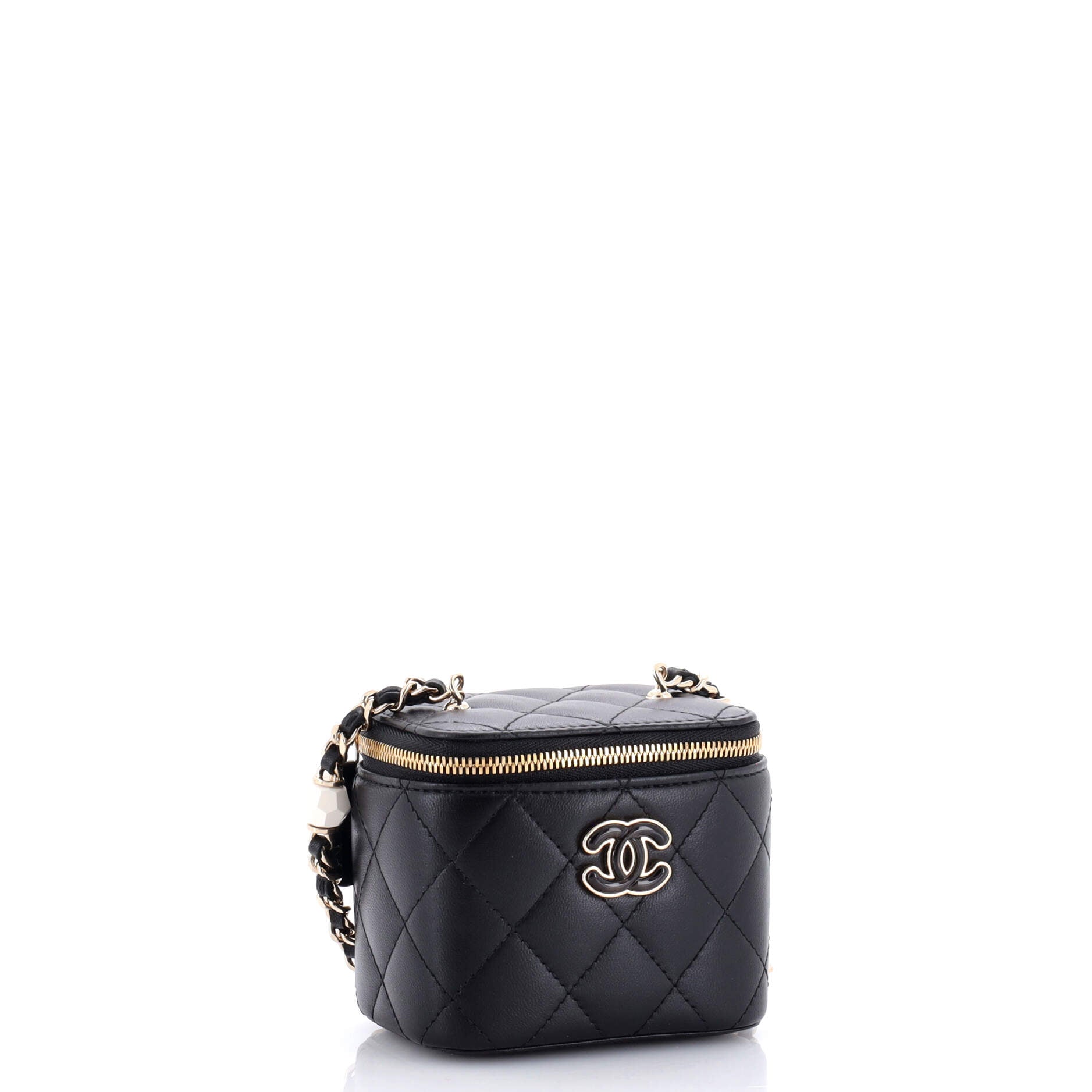 Chanel CC Beaded Charms Vanity on Chain Quilted Lambskin Mini