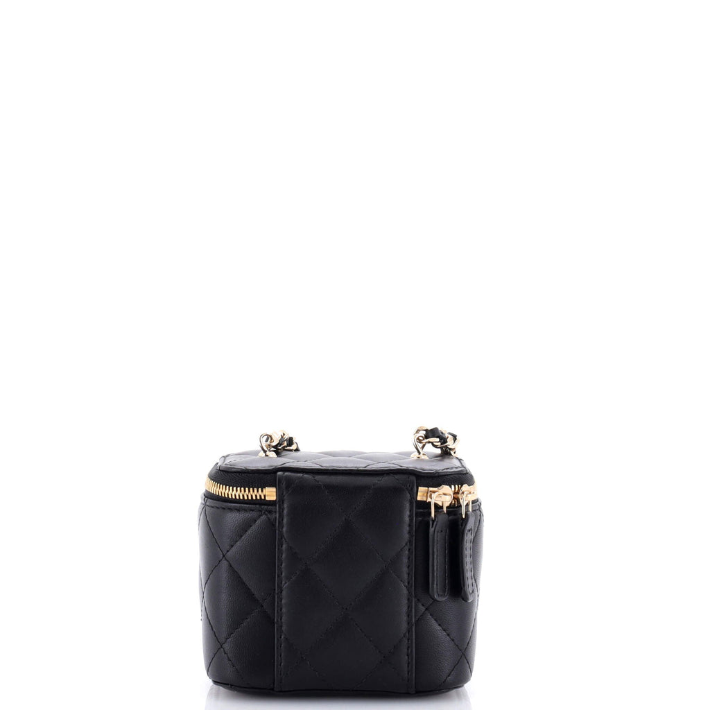 Chanel CC Beaded Charms Vanity on Chain Quilted Lambskin Mini