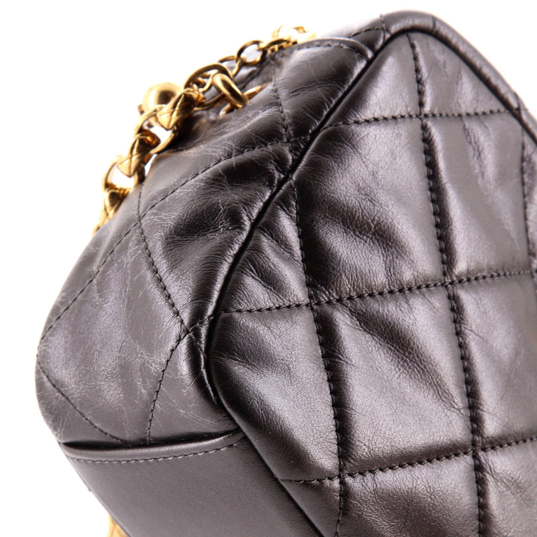 Chanel CC Pearl Medallion Camera Case Quilted Calfskin Mini