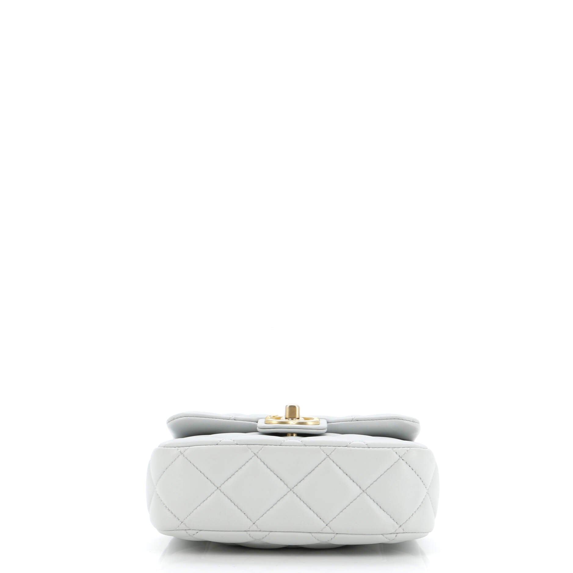 Chanel CC Enamel Pearl Charm Me Square Flap Bag Quilted Lambskin Mini