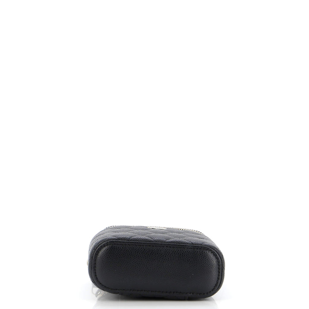 Chanel Vertical Classic Vanity Case with Chain Quilted Caviar Small