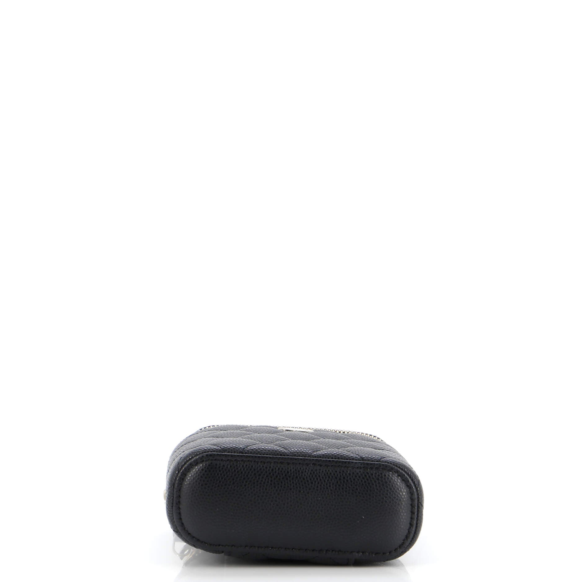 Chanel Vertical Classic Vanity Case with Chain Quilted Caviar Small