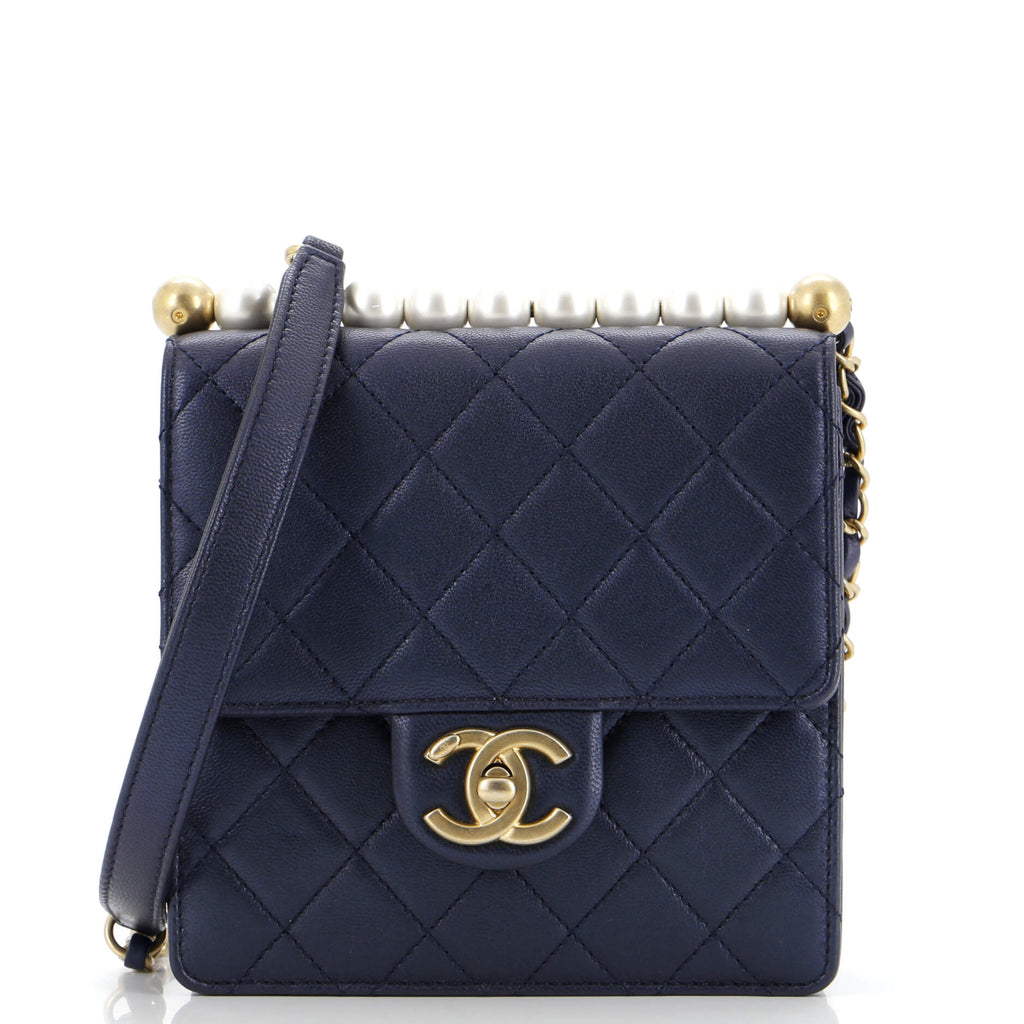 Chanel Chic Pearls Flap Bag Quilted Lambskin Mini