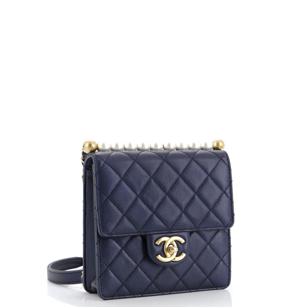 Chanel Chic Pearls Flap Bag Quilted Lambskin Mini