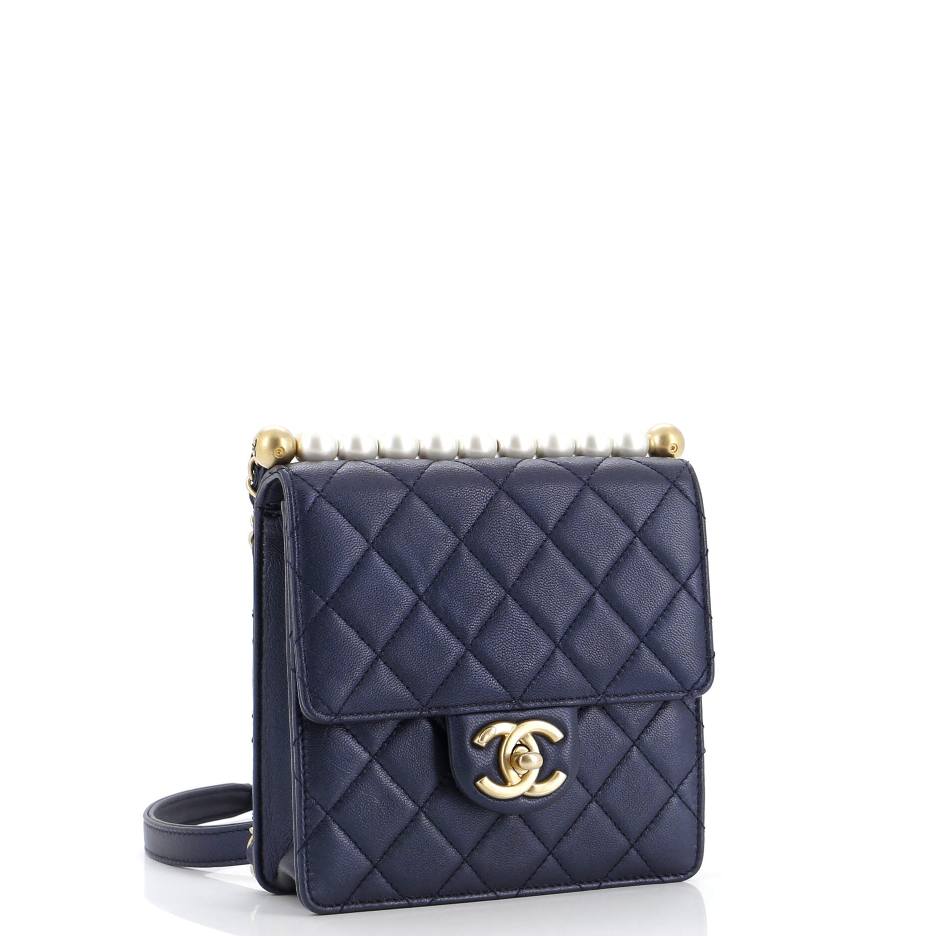Chanel Chic Pearls Flap Bag Quilted Lambskin Mini