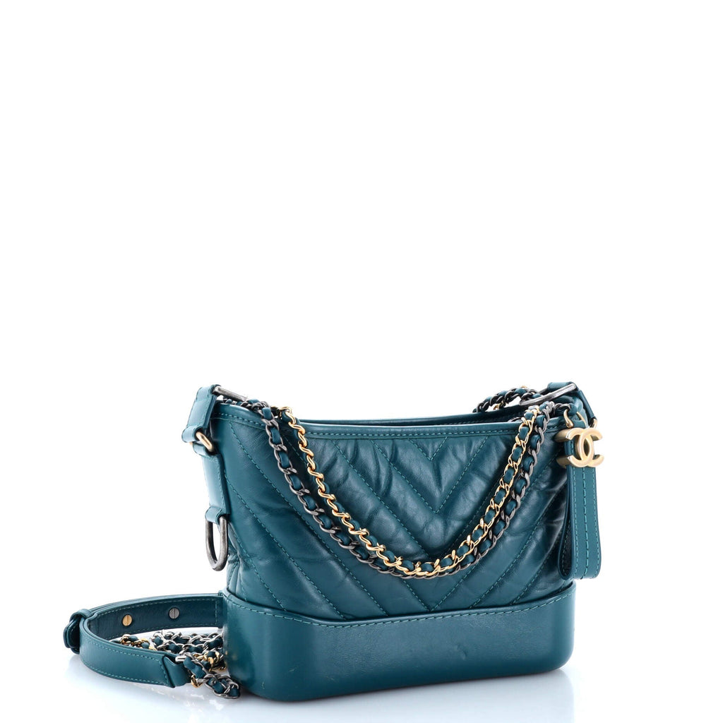 Chanel Gabrielle Hobo Chevron Aged Calfskin Small