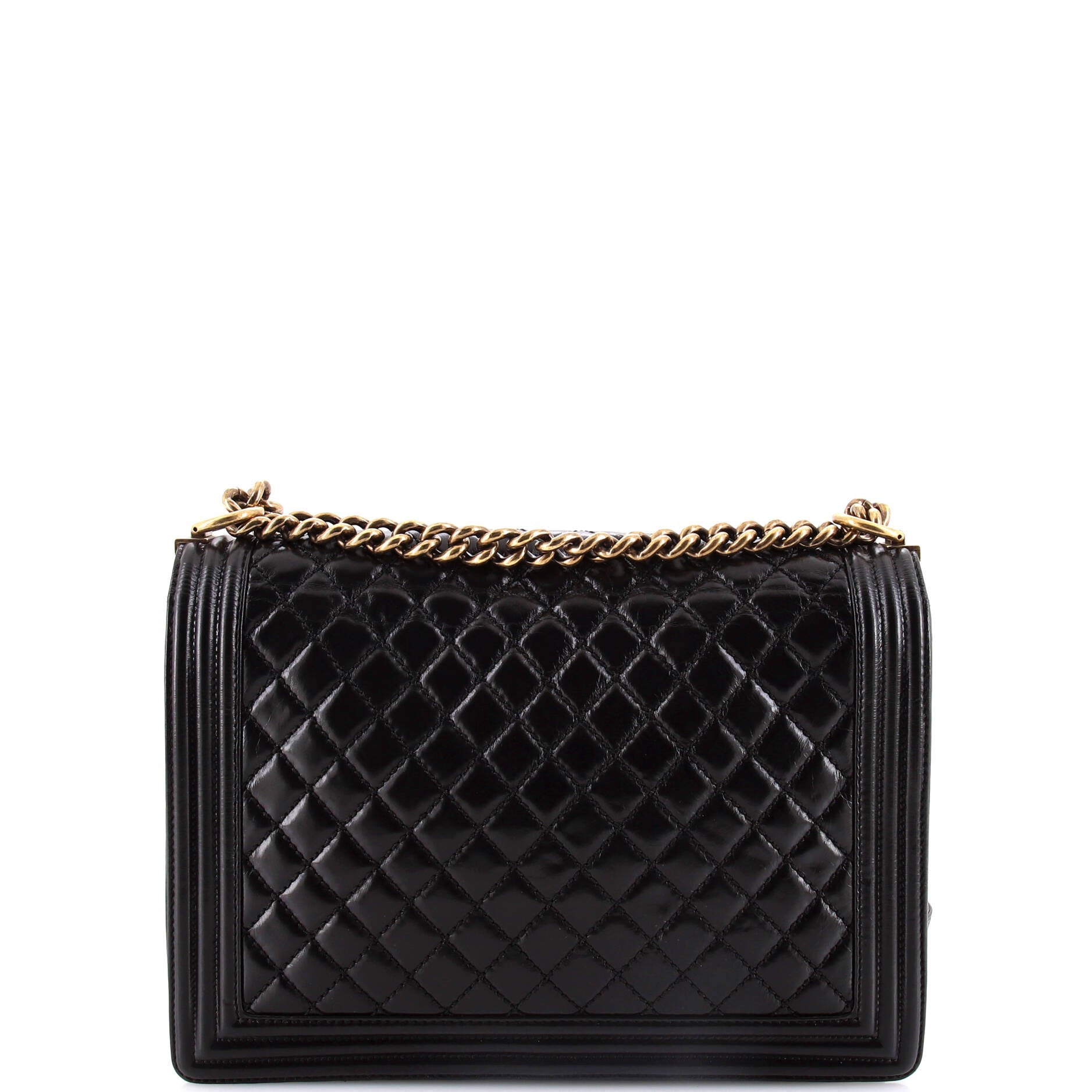 Chanel Boy Flap Bag Quilted Glazed Calfskin Large
