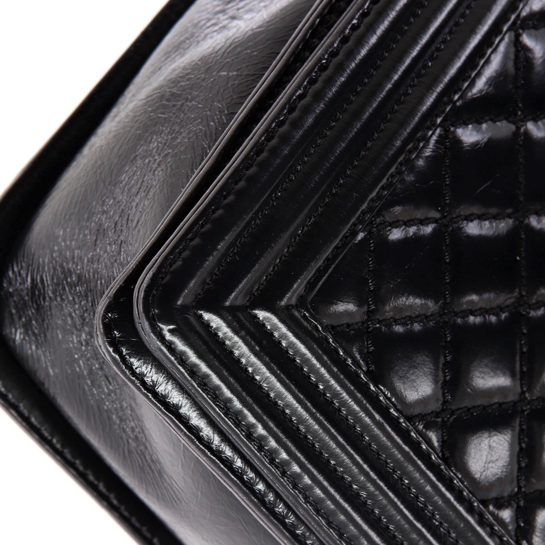 Chanel Boy Flap Bag Quilted Glazed Calfskin Large