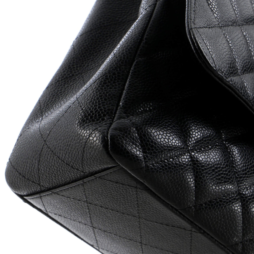 Chanel Classic Double Flap Bag Quilted Caviar Maxi