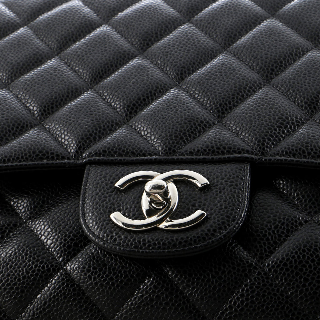 Chanel Classic Double Flap Bag Quilted Caviar Maxi