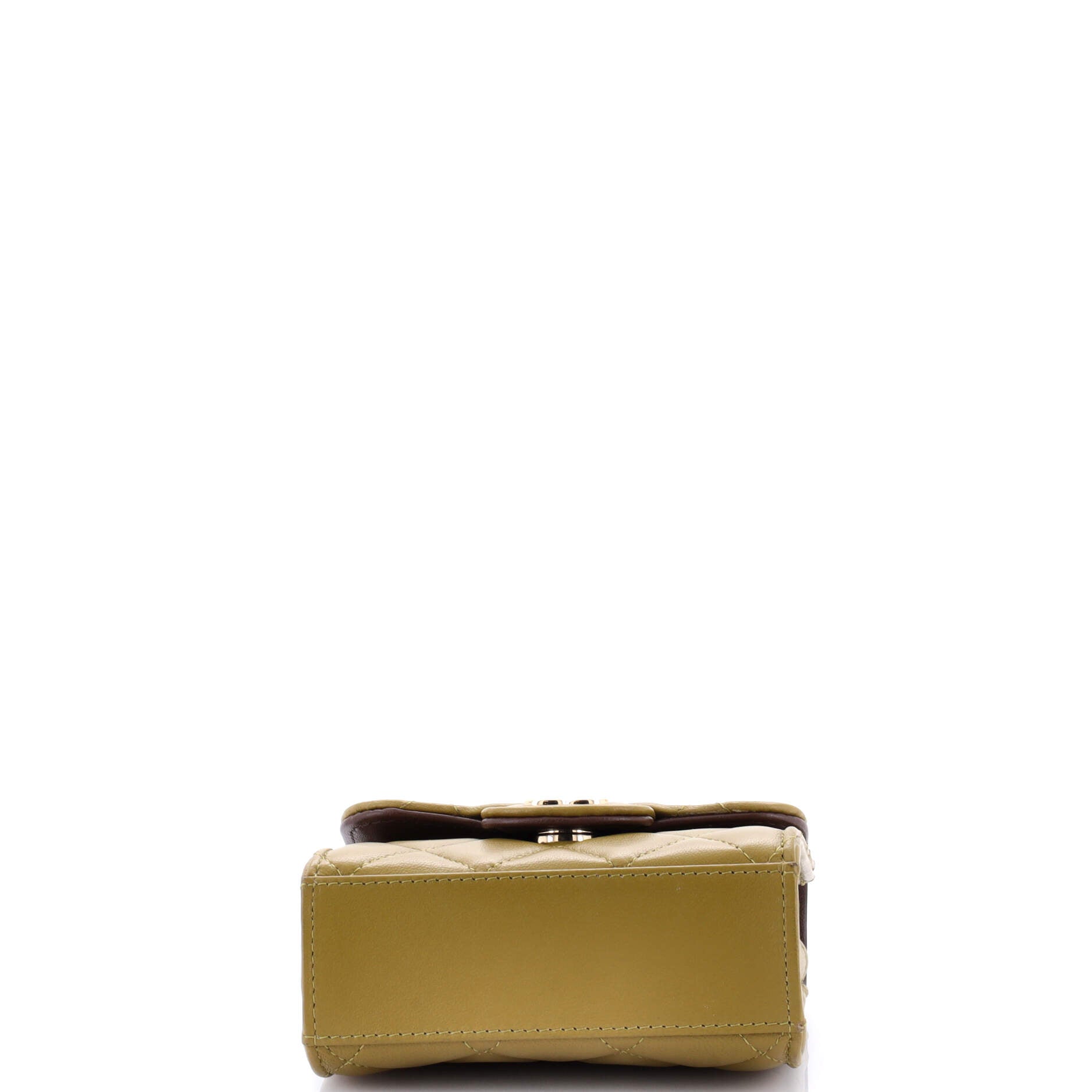 Chanel Square Classic Flap Top Handle Clutch with Chain Quilted Lambskin