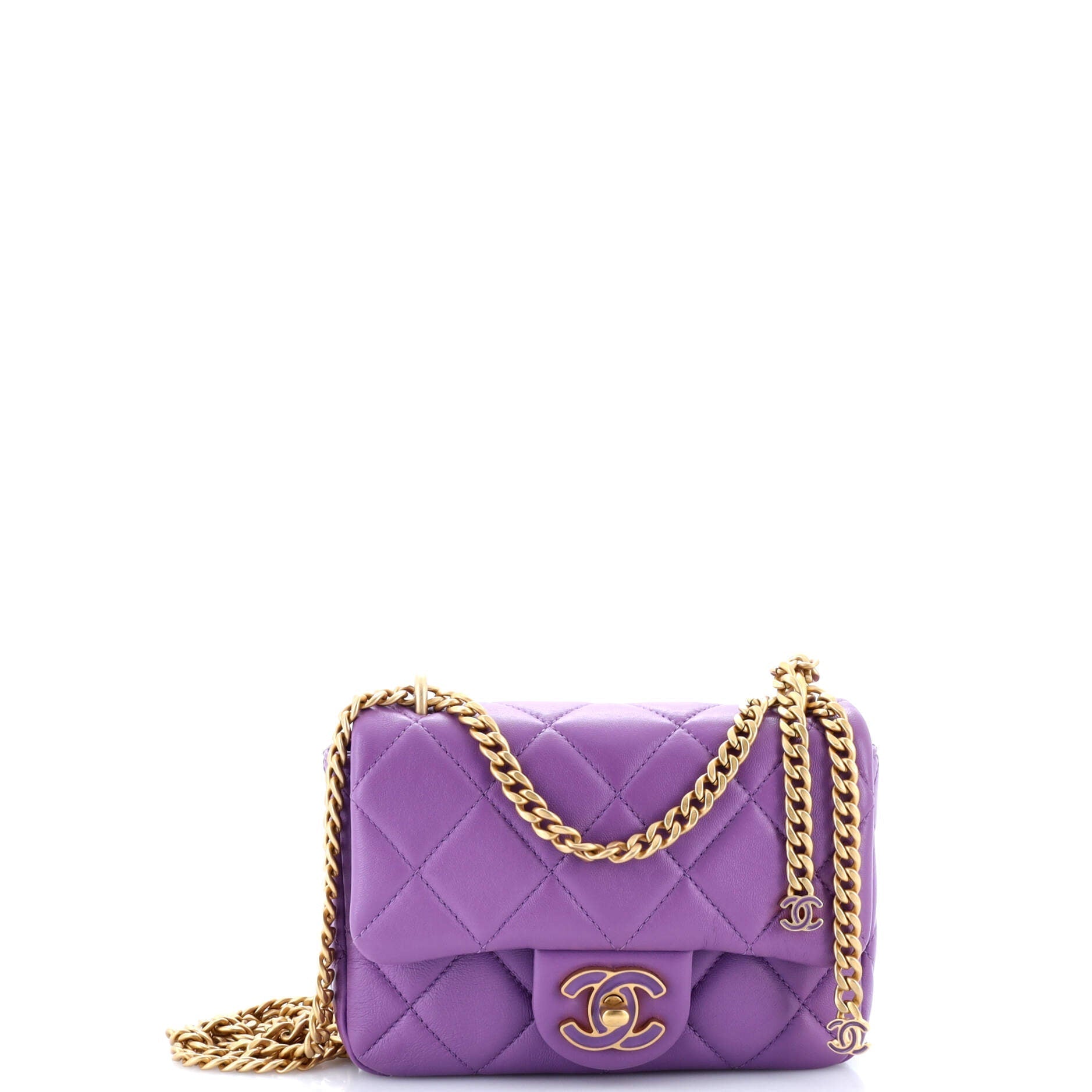 Chanel Pending CC Square Flap Bag Quilted Lambskin Mini