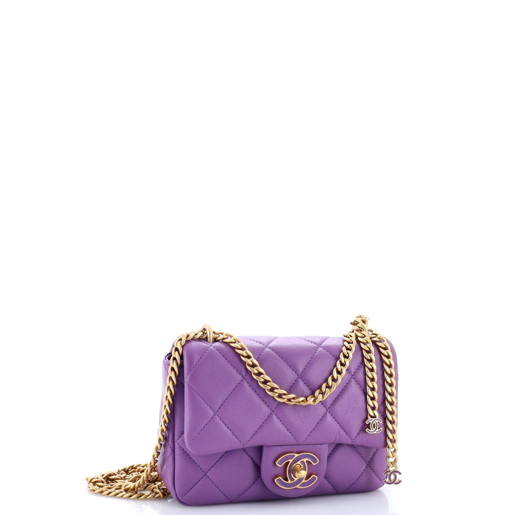 Chanel Pending CC Square Flap Bag Quilted Lambskin Mini