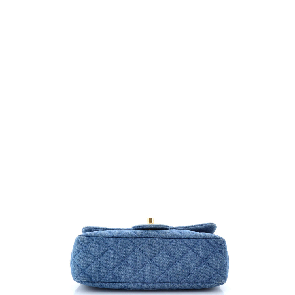 Chanel Pearl Crush Flap Bag Quilted Denim Mini