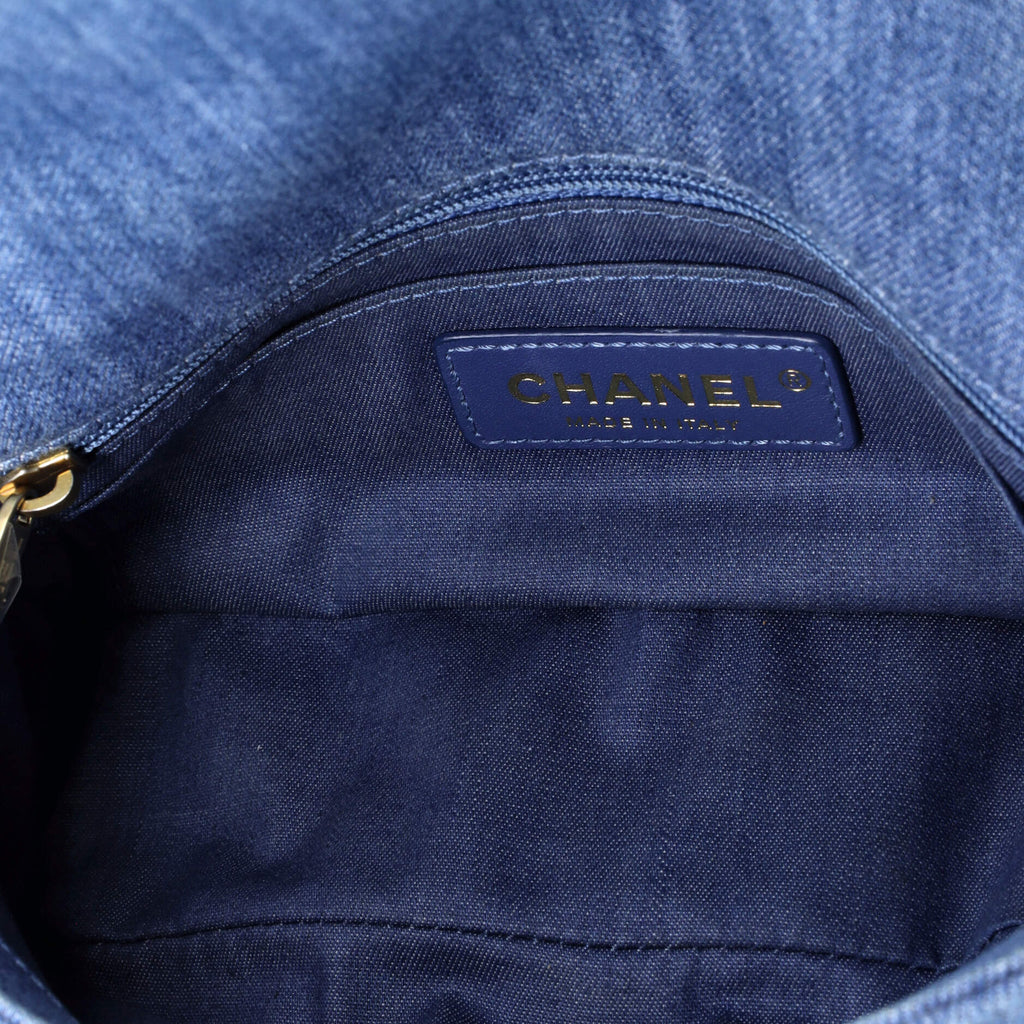 Chanel Pearl Crush Flap Bag Quilted Denim Mini