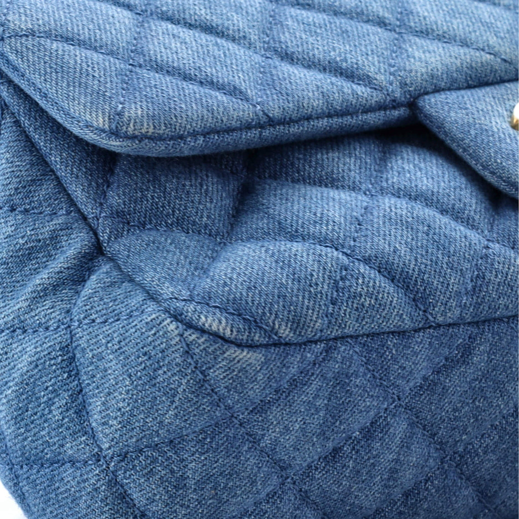 Chanel Pearl Crush Flap Bag Quilted Denim Mini